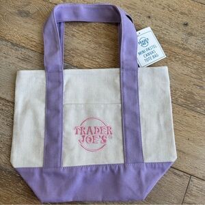 NWT Trader Joe’s Mini Pastel Canvas Tote Bag